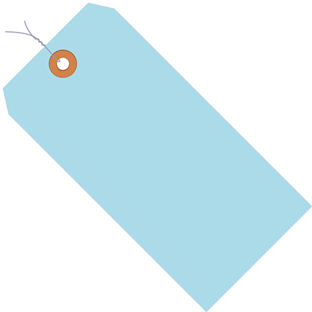 3 <span class='fraction'>3/4</span> x 1 <span class='fraction'>7/8</span>" Light Blue 13 Pt. Shipping Tags - Pre-Wired